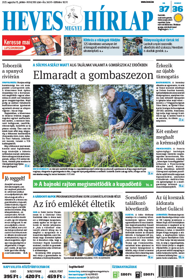 Lapszám: 2025.08.15. + MELLÉKLET