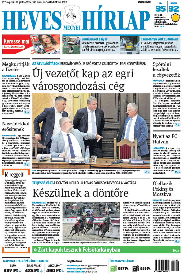 Lapszám: 2025.08.29. + MELLÉKLET