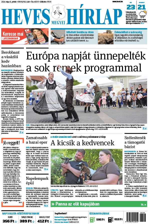 Lapszám: 2026. 05. 08. + MELLÉKLET
