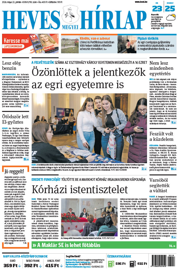 Lapszám: 2026. 05. 22. + MELLÉKLET