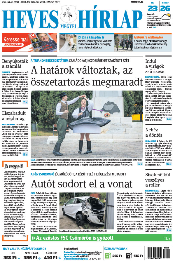 Lapszám: 2026. 06. 05. + MELLÉKLET