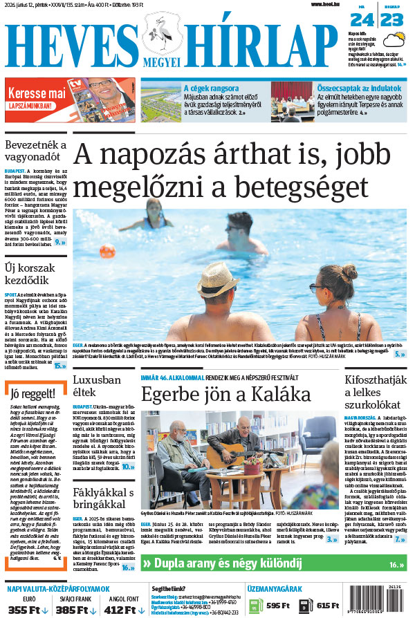Lapszám: 2026. 06. 12. + MELLÉKLET