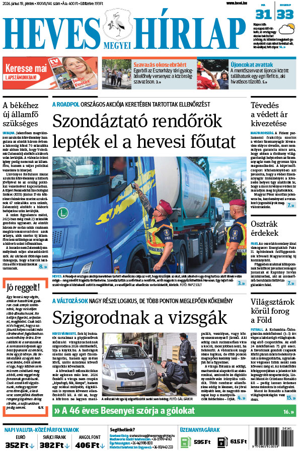 Lapszám: 2026. 06. 19. + MELLÉKLET
